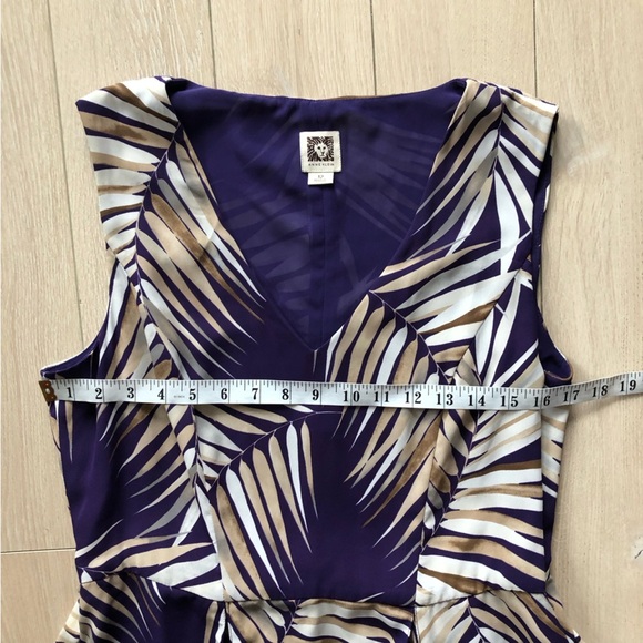 Anne Klein Palm Leaf Print Sleeveless Maxi Dress Size 12 - Picture 5 of 12